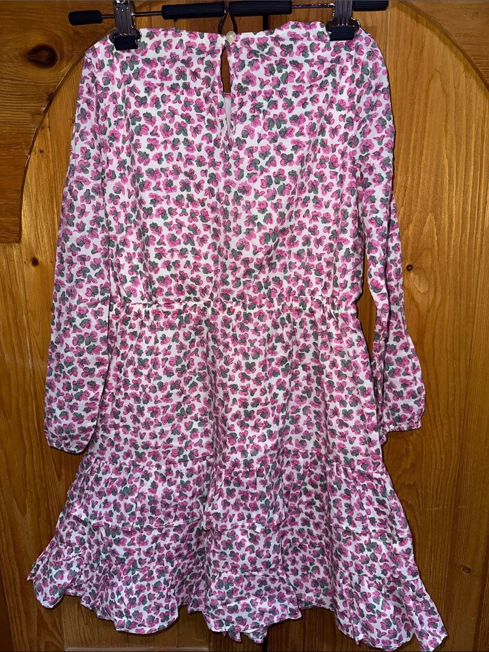 Crewcuts Pink Floral Long-Sleeve Tiered Dress